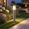 Lampione ip54 moderno da esterno giardino cilindrico tortora 60cm