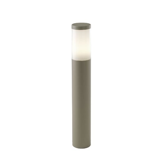 Lampione ip54 moderno da esterno giardino cilindrico tortora 60cm