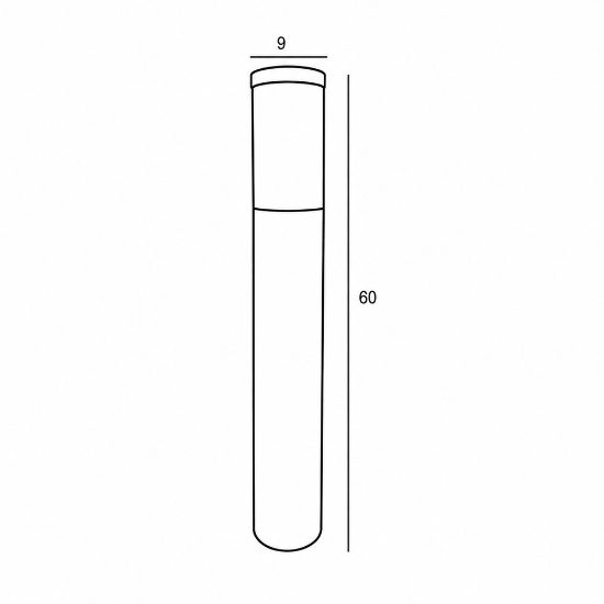 Lampione ip54 moderno da esterno giardino cilindrico tortora 60cm