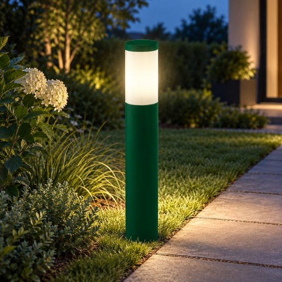 Lampioncino ip54 60cm per esterno moderno cilindrico verde bosco