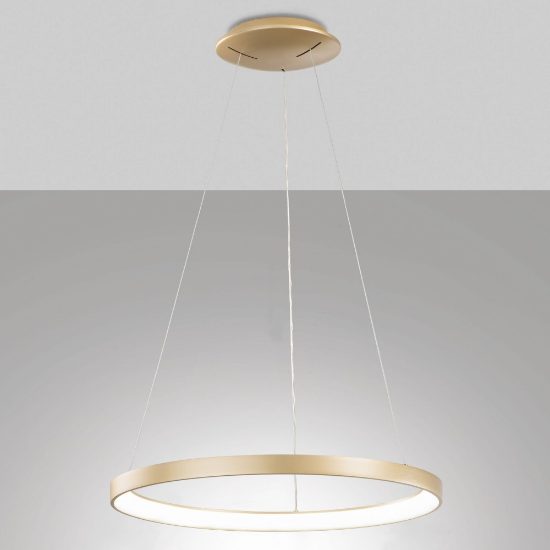 Fabas bacco lampadario ottone moderno anello led 56w 2700k 3000k 4000k dimmerabile