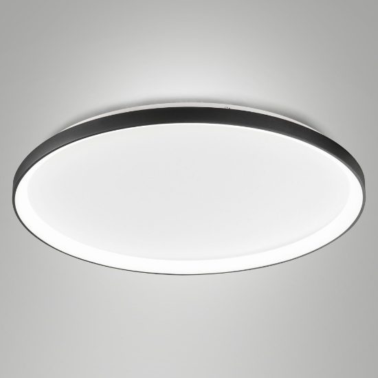 Fabas plafoniera bacco disco nero led 75w cct 2700k 3000k 4000k dimmerabile