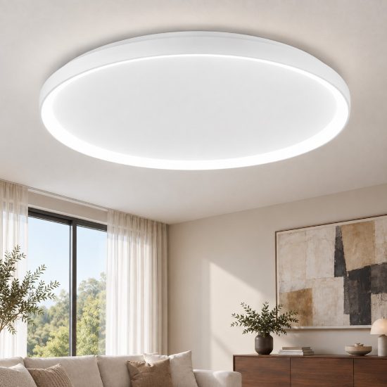 Fabas luce bacco plafoniera led 75w cct 2700k 4000k dimmerabile moderno bianco