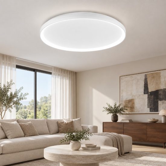 Fabas luce bacco plafoniera led 75w cct 2700k 4000k dimmerabile moderno bianco