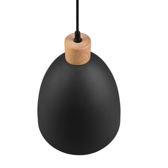 Lampada a sospensione per penisola cucina conica nero legno