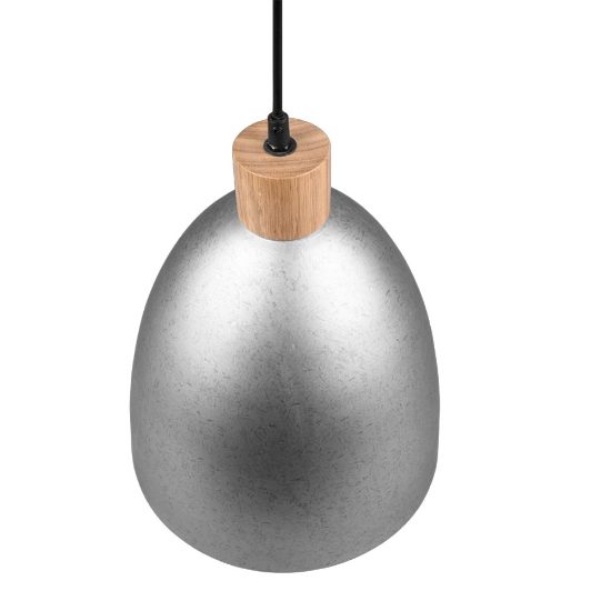 Lampada a sospensione per isola cucina conica nickel opaco legno