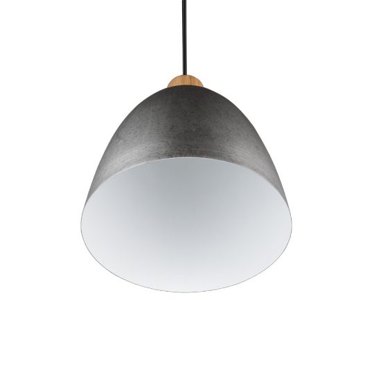 Lampada a sospensione per isola cucina conica nickel opaco legno