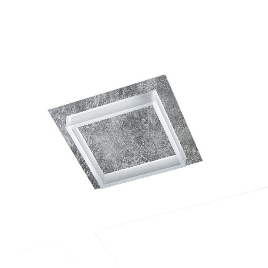 Plafoniera moderna per corridoio quadrata foglia argento led 28w cct 3000k 4000k