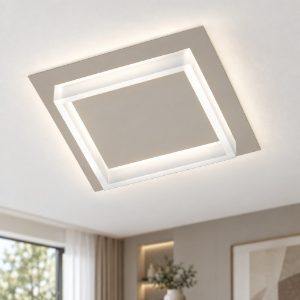 Plafoniera led 28w cct 3000k 4000k moderno per corridoio quadrata tortora