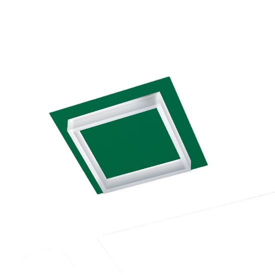Plafoniera moderna quadrata verde bosco led 28w cct 3000k 4000k 35cm