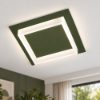 Plafoniera led 28w cct 3000k 4000k quadrata moderna verde oliva per disimpegno