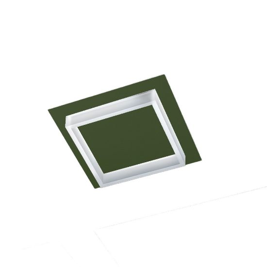 Plafoniera led 28w cct 3000k 4000k quadrata moderna verde oliva per disimpegno