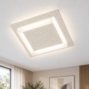 Plafoniera led 28w cct 3000k 4000k quadrata moderna effetto muro