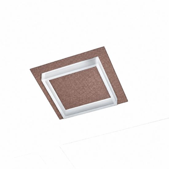 Plafoniera led 28w cct 3000k 4000k moderna quadrata oro rosato per soggiorno