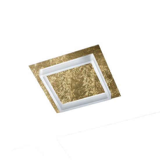 Plafoniera led 28w cct 3000k 4000k moderna quadrata foglia oro 35cm