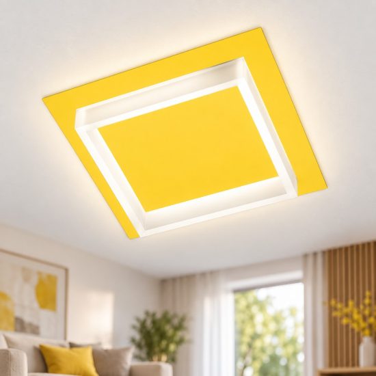 Plafoniera led 28w cct 3000k 4000k quadrata moderna giallo girasole per corridoio