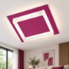 Plafoniera led 28w cct 3000k 4000k moderna per corridoio quadrata magenta