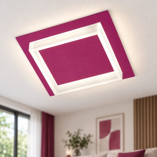 Plafoniera led 28w cct 3000k 4000k moderna per corridoio quadrata magenta