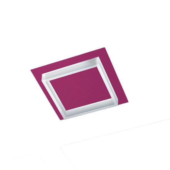 Plafoniera led 28w cct 3000k 4000k moderna per corridoio quadrata magenta