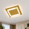 Plafoniera led 28w cct 3000k 4000k quadrata moderna oro opaco 35cm