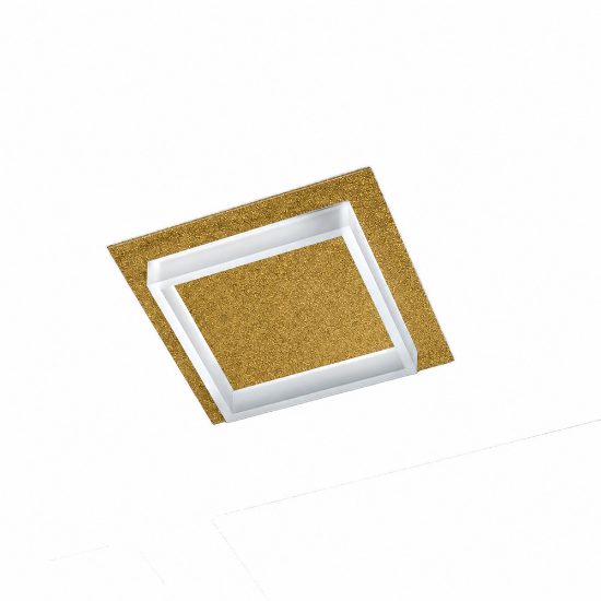 Plafoniera led 28w cct 3000k 4000k quadrata moderna oro opaco 35cm