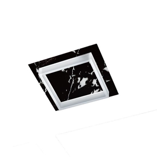Plafoniera moderna quadrata marmo nero led 28w cct 3000k 4000k