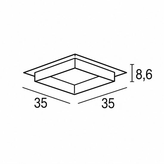Plafoniera moderna quadrata marmo nero led 28w cct 3000k 4000k