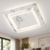 Plafoniera led 28w cct 3000k 4000k quadrata moderna marmo bianco