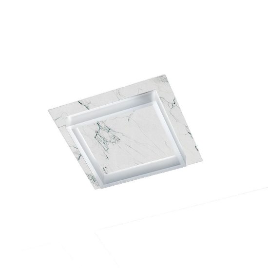 Plafoniera led 28w cct 3000k 4000k quadrata moderna marmo bianco