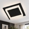 Plafoniera moderna per corridoio quadrata nero led 28w cct 3000k 4000k