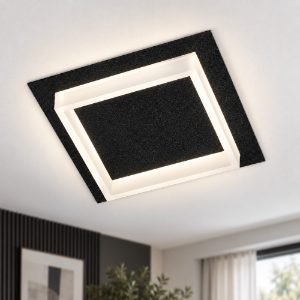 Plafoniera moderna per corridoio quadrata nero led 28w cct 3000k 4000k