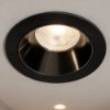 Perenz oasis faretto rotondo nero da incasso a soffitto gu10