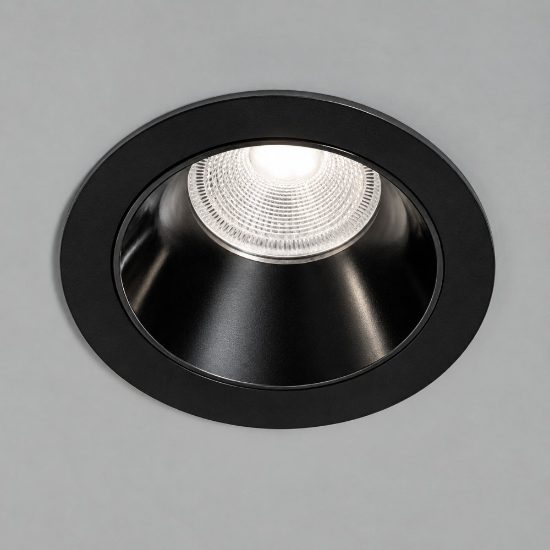 Perenz oasis faretto rotondo nero da incasso a soffitto gu10