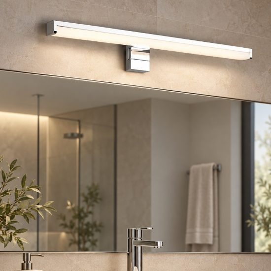 Applique per specchio bagno ip44 cromo led 3000k 40cm