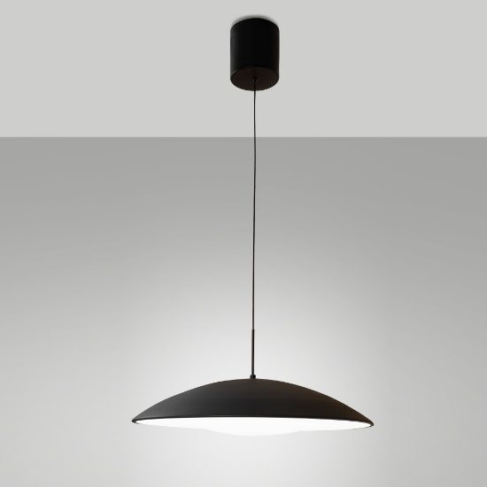 Fabas luce glamis lampadario per cucina moderno piatto nero a sospensione led 24w 3000k