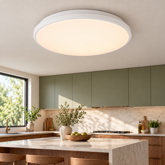 Plafoniera per cucina moderna bianca opaco led 4000k dimmerabile