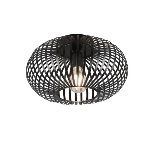 Plafoniera design per ingresso ellittica nero opaco 30cm