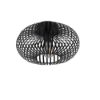 Plafoniera design per ingresso ellittica nero opaco 30cm