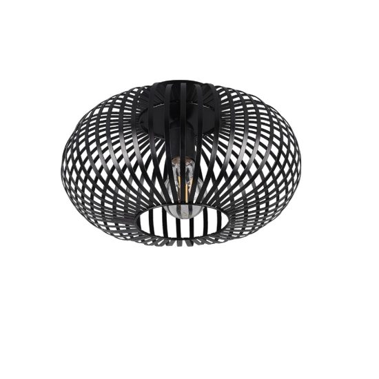 Plafoniera design per ingresso ellittica nero opaco 30cm