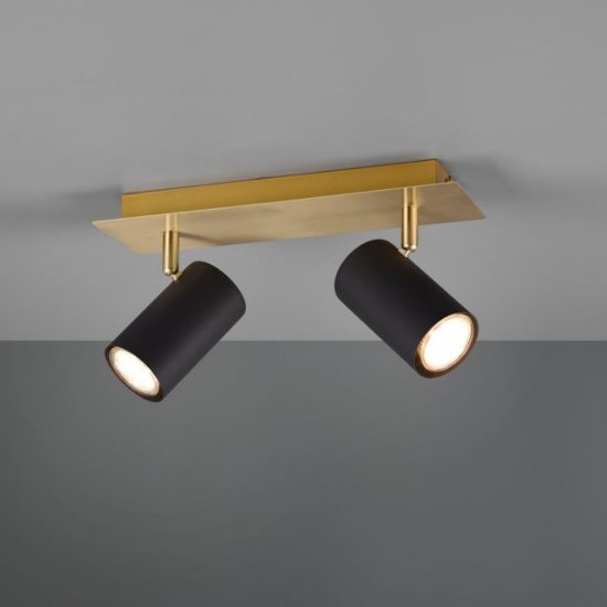 Plafoniera con faretti orientabili nero oro gu10