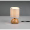 Abat-jour comodino per camera da letto paralume beige legno
