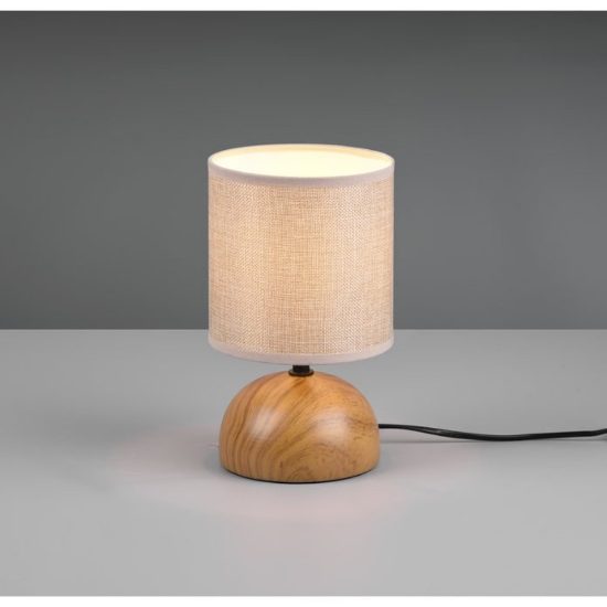 Abat-jour comodino per camera da letto paralume beige legno
