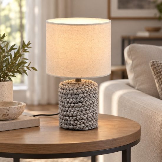Lampada da tavolo per soggiorno ceramica marrone