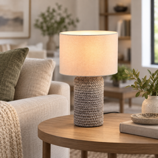 Lampada da tavolo ceramica marrone h38cm per salotto