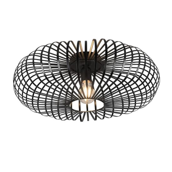 Grande plafoniera rotonda 50cm nero opaco