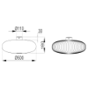 Grande plafoniera rotonda 50cm nero opaco