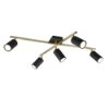 Plafoniera moderna luci orientabili nero oro 78cm