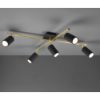 Plafoniera moderna luci orientabili nero oro 78cm