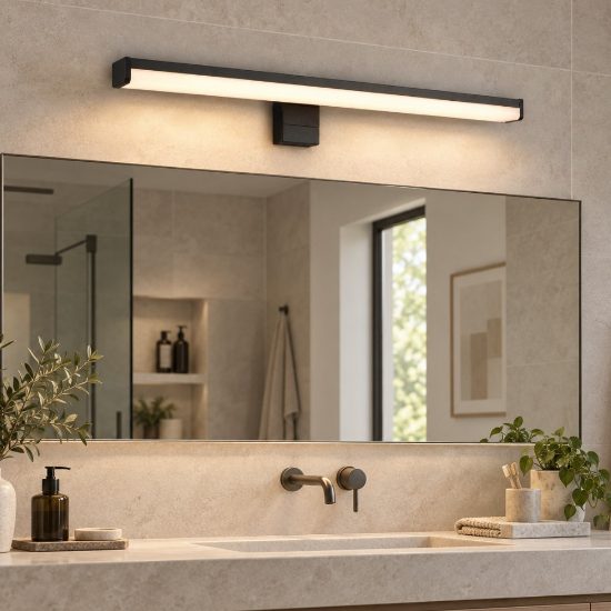 Applique per specchio da bagno led 3000k nero opaco ip44
