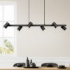 Lampadario 6 luci orientabili moderno per tavolo da pranzo nero